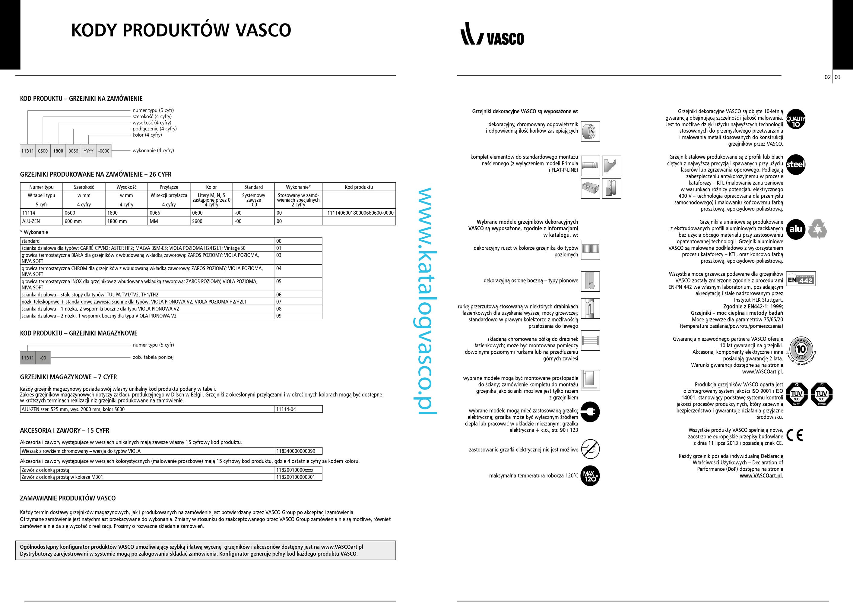 Katalog Vasco 2017 - informacje